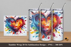 Love Painting Tumbler Wrap Sublimation Design 5 Product Image 1