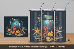 Aquarium Jar Tumbler Wrap Sublimation Design 5 Product Image 1