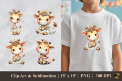 Adorable Giraffe DTF Sublimation Clipart Design 5 Product Image 1