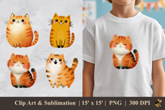 Cheerful Cat DTF Sublimation Clipart Design Product Image 1