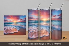 Exotic Beach Tumbler Wrap Sublimation Design 5 Product Image 1