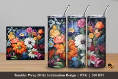 Flower Beauty Tumbler Wrap Sublimation Design 5 Product Image 1