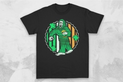 Retro Silhouette Bigfoot Funny St. Patrick&#039;s T-shirt Design Product Image 1