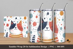 Scandinavian Cat Tumbler Wrap Sublimation Design 5 Product Image 1