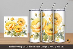 Persian Flowers Tumbler Wrap Sublimation Design 5 Product Image 1