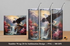 Fluttering Eagle Tumbler Wrap Sublimation Design 5 Product Image 1