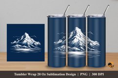 Handdrawn Mountain Tumbler Wrap Sublimation Design 5 Product Image 1