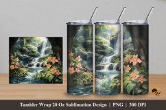 Panorama Waterfall Tumbler Wrap Sublimation Design 5 Product Image 1