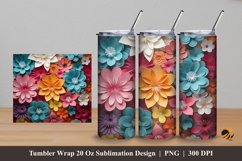 Creative Flowers Tumbler Wrap Sublimation Design 5 Product Image 1