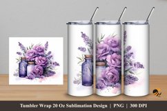 Exotic Flowers Tumbler Wrap Sublimation Design 5 Product Image 1