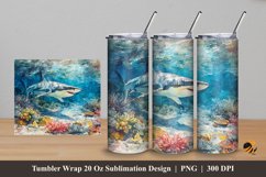 Hungry Shark Tumbler Wrap Sublimation Design 5 Product Image 1