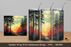 Wild Forest Tumbler Wrap Sublimation Design 5 Product Image 1