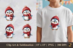 Cute Penguin DTF Sublimation Clipart Design Product Image 1