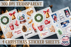 Christmas Watercolor Sticker Sheet Winter 4 PNG Product Image 1