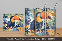 Toucan Bird Tumbler Wrap Sublimation Design 5 Product Image 1