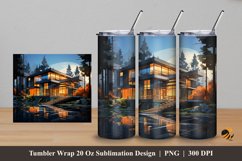 Modern House Tumbler Wrap Sublimation Design 5 Product Image 1