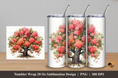 Flowering Tree Tumbler Wrap Sublimation Design 5 Product Image 1