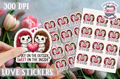 Love sticker Sheet Valentine Day Cute Animals Quote PNG Product Image 1