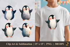 Cute Chubby Penguin DTF Sublimation Clipart Design Product Image 1