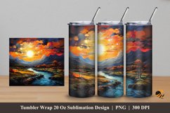 Colorful Valley Tumbler Wrap Sublimation Design 5 Product Image 1