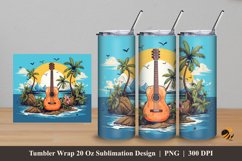 Nature And Guitar Tumbler Wrap Sublimation Design 5 Product Image 1