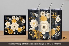 Common Flower Tumbler Wrap Sublimation Design 5 Product Image 1
