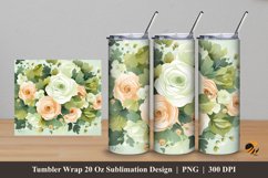 Lovely Wedding Flower Tumbler Wrap Sublimation Design 5 Product Image 1