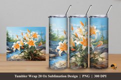 Coolness of The Lily Tumbler Wrap Sublimation Design 5 Product Image 1