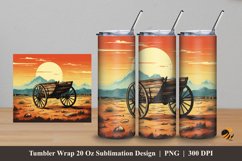 Retro Wagon Tumbler Wrap Sublimation Design 5 Product Image 1