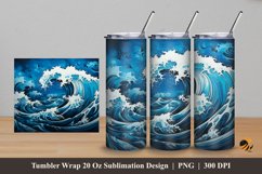 Graffiti Wave Tumbler Wrap Sublimation Design 5 Product Image 1