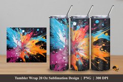 Paint Spill Art Tumbler Wrap Sublimation Design 5 Product Image 1