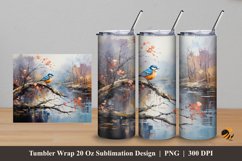 Nature's Rhapsody Bird Tumbler Wrap Sublimation Design 5 Product Image 1