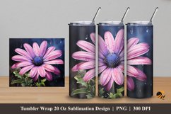 African Daisy Tumbler Wrap Sublimation Design 5 Product Image 1