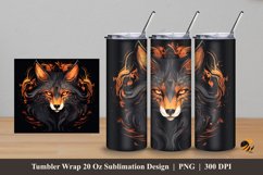 Flame Fox Tumbler Wrap Sublimation Design 5 Product Image 1