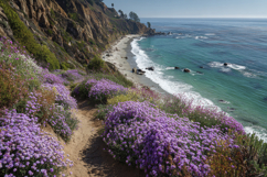 Ocean With Wildflower Background Product Image 1