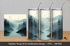 Misty Forest Tumbler Wrap Sublimation Design 5 Product Image 1