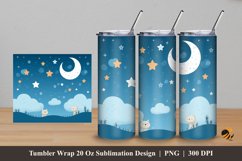 Night Dream Tumbler Wrap Sublimation Design 5 Product Image 1