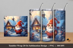 Winter Night Tumbler Wrap Sublimation Design 5 Product Image 1