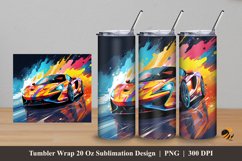 Colorful Car Tumbler Wrap Sublimation Design 5 Product Image 1