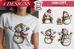 Funny Christmas Snowman Clipart Sublimation 4 PNG Product Image 1