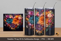 Rainbow Flower Tumbler Wrap Sublimation Design 5 Product Image 1