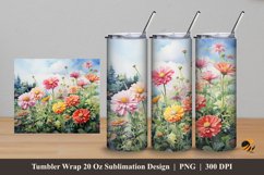 Mountain Plants Tumbler Wrap Sublimation Design 5 Product Image 1