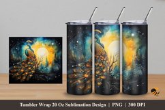 Fantasy Peacock Tumbler Wrap Sublimation Design 5 Product Image 1