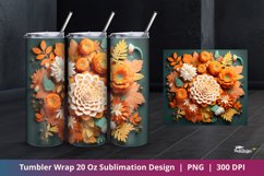 Autumn Floral Leaves Tumbler Wrap Sublimation 5 Product Image 1