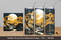 3D Yellow Tabebuya Tumbler Wrap Sublimation Design 5 Product Image 1