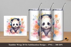 Baby Panda Tumbler Wrap Sublimation Design 5 Product Image 1