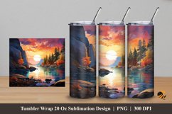 Rock Lake Tumbler Wrap Sublimation Design 5 Product Image 1