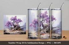 Hill Valley Flower Tumbler Wrap Sublimation Design 5 Product Image 1