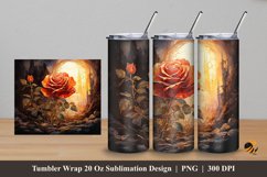 Unique Rose Tumbler Wrap Sublimation Design 5 Product Image 1