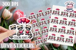 Love sticker Sheet Valentine Day Cute Animals Quote PNG Product Image 1